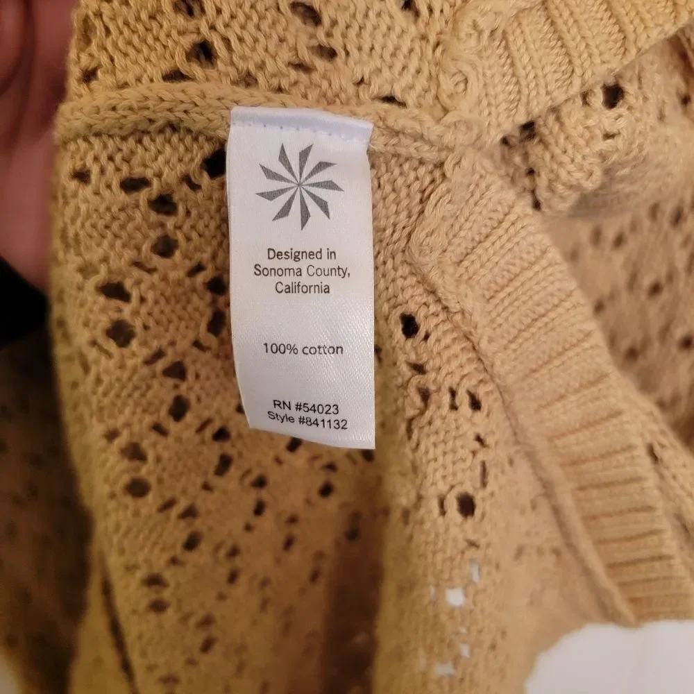ATHLETA Seashore Open Knit Tunic Medium